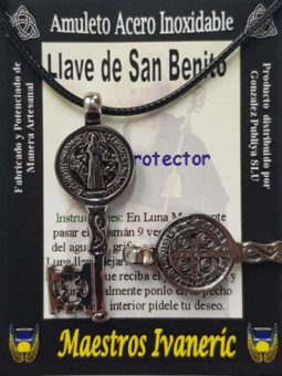 Talismán Artesano De Acero Inoxidable Grande, Llave de San Benito