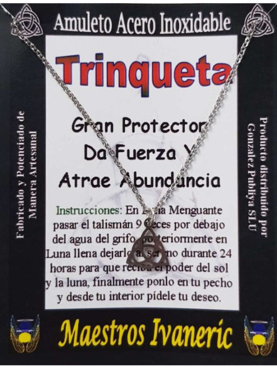 Talismán Artesano pequeña De Acero Inoxidable Trinqueta, Protección