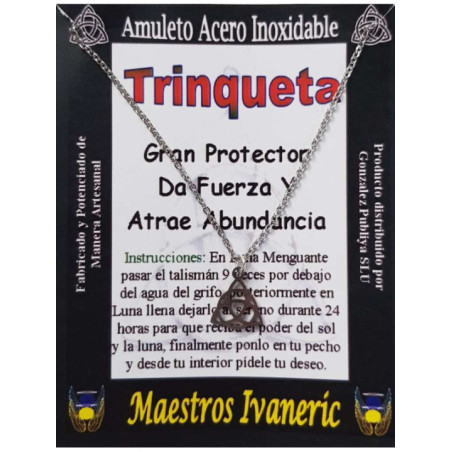 Talismán Artesano pequeña De Acero Inoxidable Trinqueta, Protección