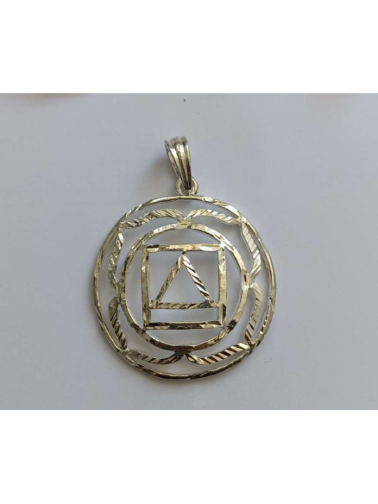 Símbolo de Metal Plateado del Primer Chakra