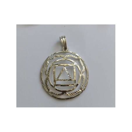 Símbolo de Metal Plateado del Primer Chakra