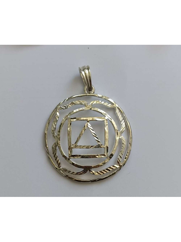 Símbolo de Metal Plateado del Primer Chakra