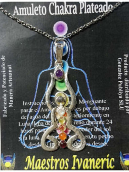 Amuleto Artesano Metal Plateado Buda