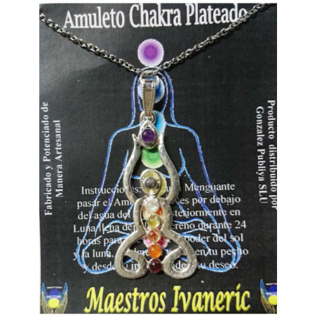 Amuleto Artesano Metal Plateado Buda
