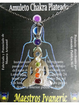 Amuleto Artesano Metal Plateado Buda Rezando