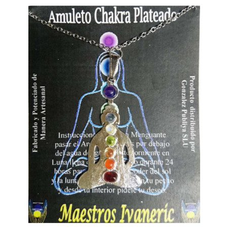 Amuleto Artesano Metal Plateado Buda Rezando