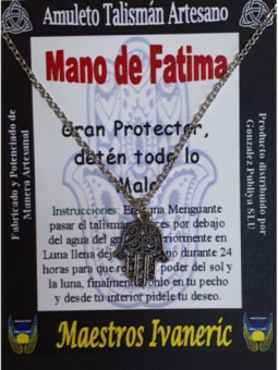 Talismán Artesano Mano de Fatima Pequeña, 2,1 x 1,5 cm