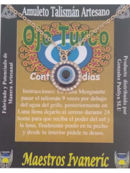 Talismán Artesano Ojo Turco en Medalla Pequeña