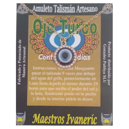 Talismán Artesano Ojo Turco en Medalla Pequeña