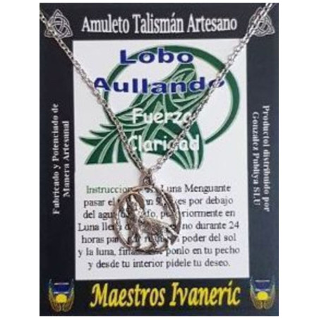 Talismán Artesano Lobo Aullando