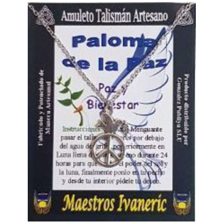 Talismán Artesano Paloma de la paz