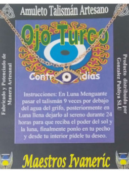 Amuleto Talismán Ojo Turco, Contra envidias y Mal de Ojo