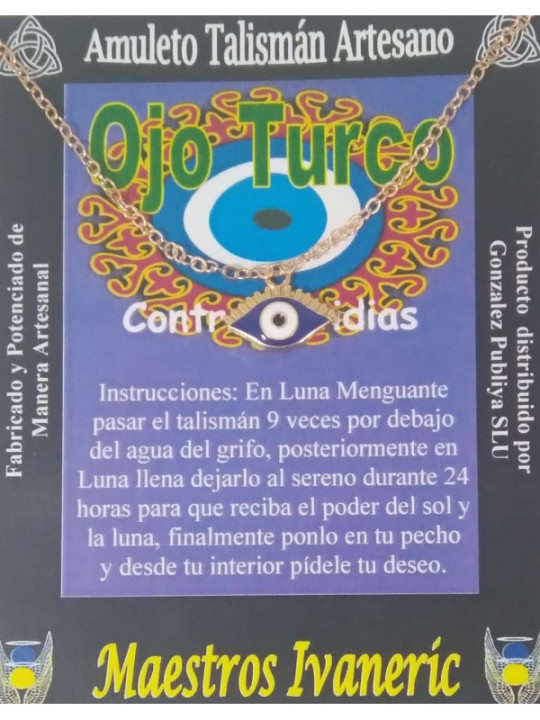 Amuleto Talismán Ojo Turco, Contra envidias y Mal de Ojo