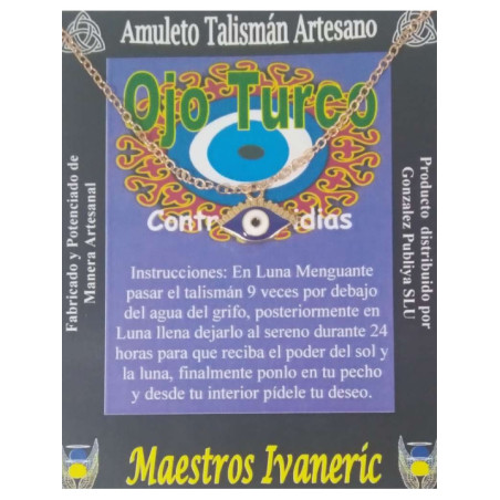 Amuleto Talismán Ojo Turco, Contra envidias y Mal de Ojo