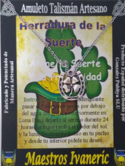 Talismán Artesano Herradura con Trébol, Doble Suerte Rápida