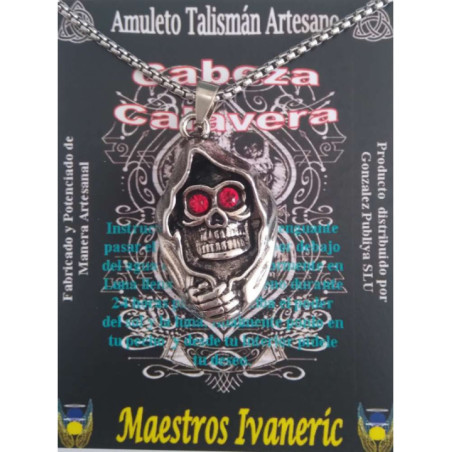Colgante Cabeza Calavera, Ojos Rojos