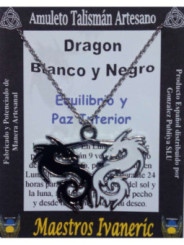 Talismán Artesano Dragón Blanco y Negro