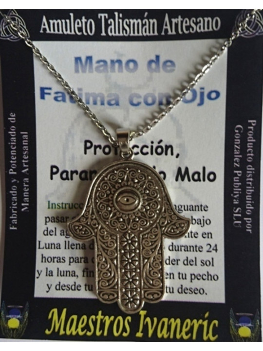 Talismán Artesano Mano de Fatima con Ojo