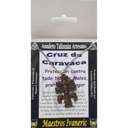 Talismán Artesano Cruz de Caravaca Color Bronce