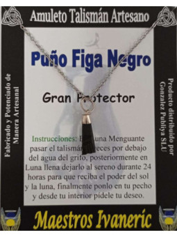 Talismán Artesano Puño Figa Negro Azabache