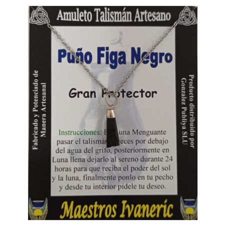 Talismán Artesano Puño Figa Negro Azabache