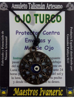 Talismán Artesano Ojo Turco En Sol Redondo