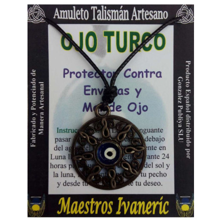 Talismán Artesano Ojo Turco En Sol Redondo