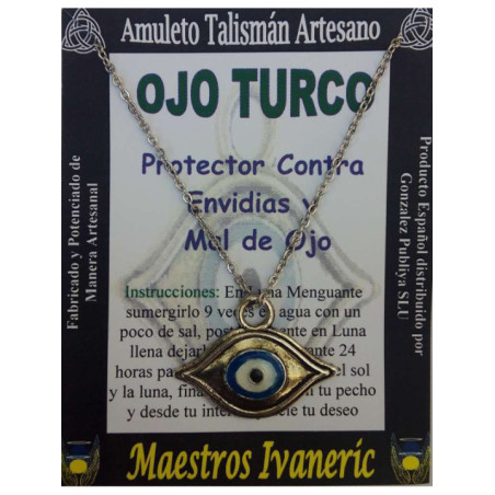 Talismán Artesano Ojo Turco en Metal forma de ojo