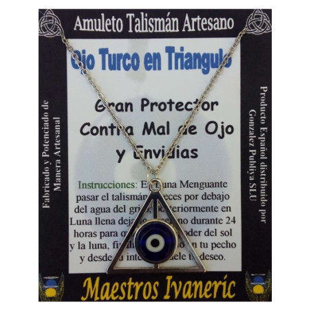 Talismán Artesano Ojo Turco en Triangulo