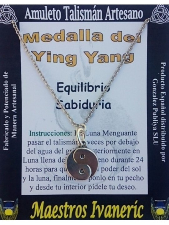 Talismán Artesano Medalla del Ying Yang