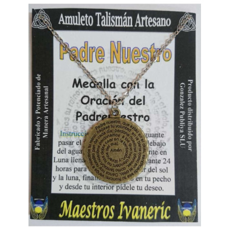 Medalla de Bronce con la Oración del Padrenuestro
