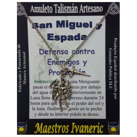 Talismán Artesano San Miguel con espada. Defensa