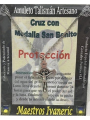 Talismán Artesano Cruz con Medalla de San Benito