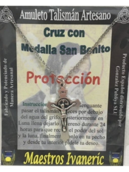 Talismán Artesano Cruz con Medalla de San Benito