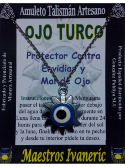 Talismán Artesano Ojo Turco en Metal forma Sol