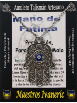 Talismán Artesano Mano de Fatima con Ojo Turco
