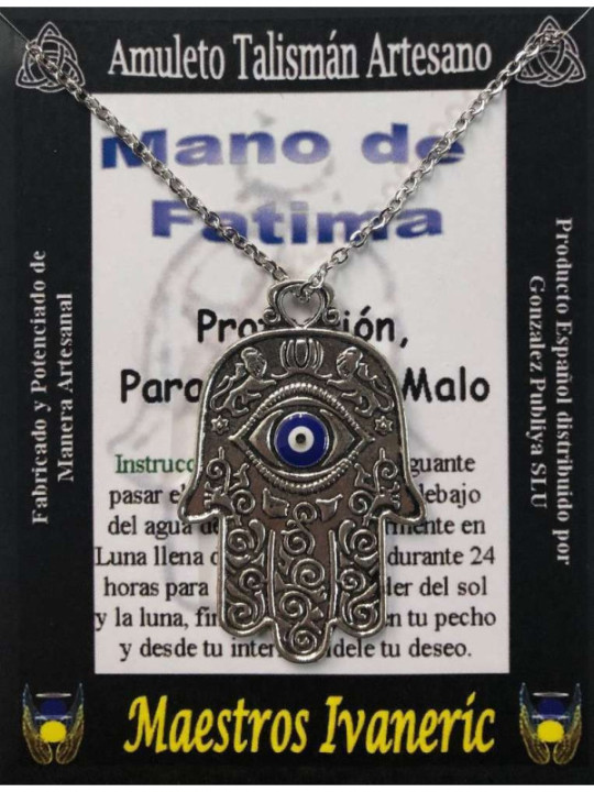 Talismán Artesano Mano de Fatima con Ojo Turco