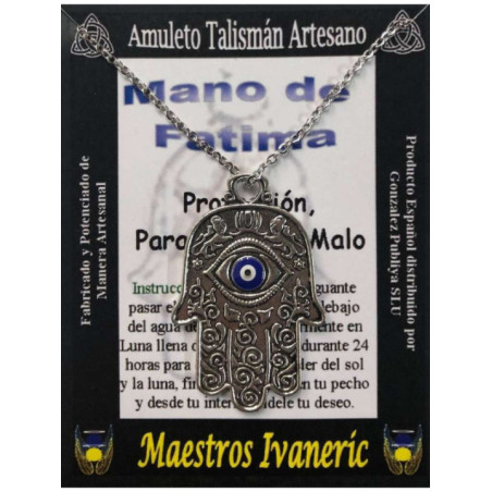 Talismán Artesano Mano de Fatima con Ojo Turco