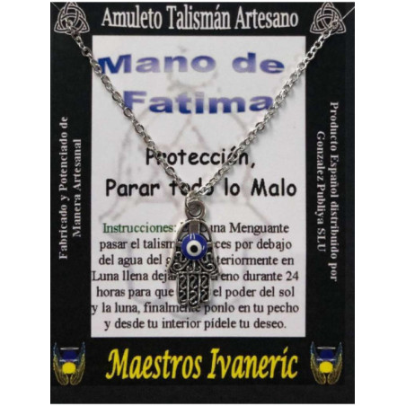 Talismán Artesano Mano de Fatima con Ojo Turco