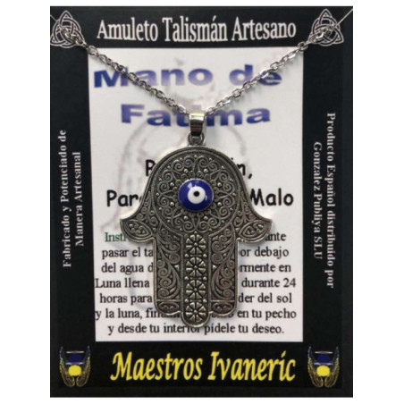 Talismán Artesano Mano de Fatima con Ojo Turco