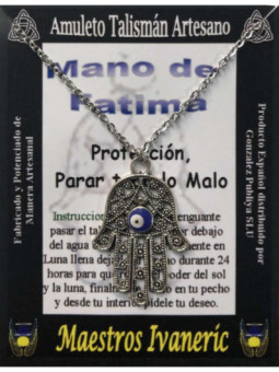 Talismán Artesano Mano de Fatima con Ojo Turco