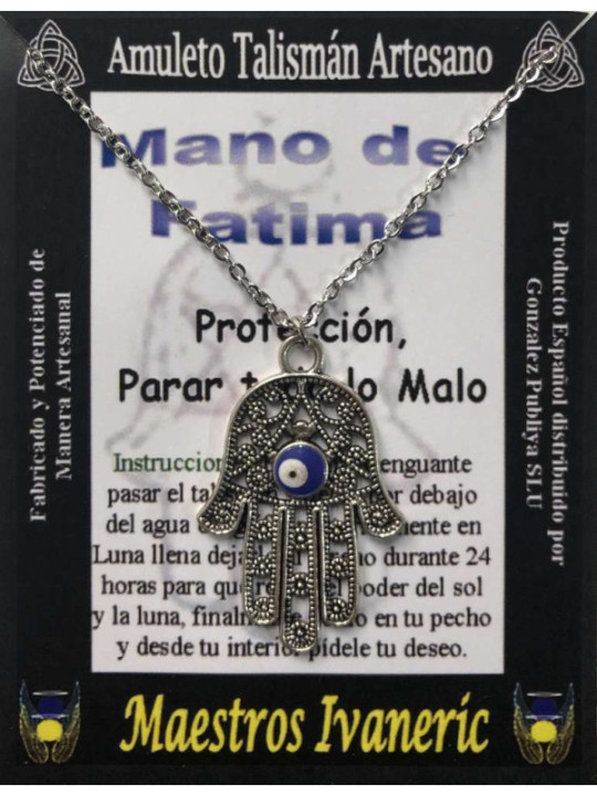 Talismán Artesano Mano de Fatima con Ojo Turco
