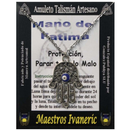 Talismán Artesano Mano de Fatima con Ojo Turco