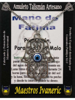 Talismán Artesano Mano de Fatima con Ojo Turco