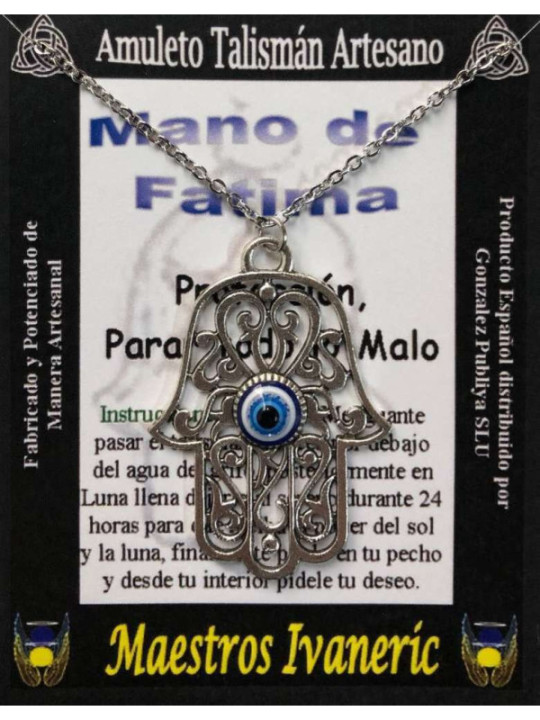 Talismán Artesano Mano de Fatima con Ojo Turco
