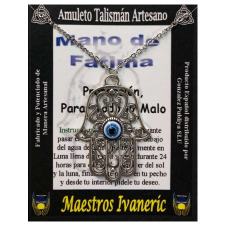 Talismán Artesano Mano de Fatima con Ojo Turco