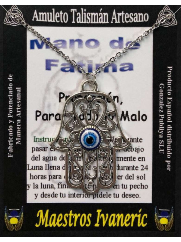 Talismán Artesano Mano de Fatima con Ojo Turco