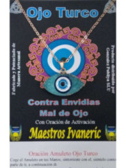 Amuleto Ojo Turco de Resina con Metal, Azul Turquesa