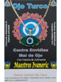 Amuleto Ojo Turco de Resina con Metal, Verde