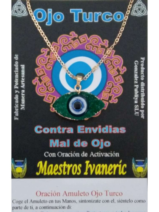 Amuleto Ojo Turco de Resina con Metal, Verde